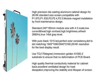 Los paneles de pared video interiores de P2.5 LED 96*72 de 1R1G1B 14 - 16 del pedazo resolución de la escala gris