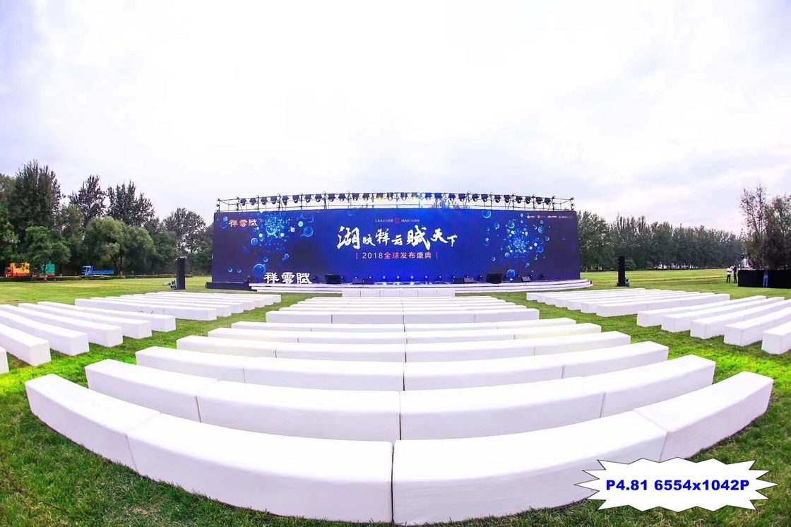 Pantalla al aire libre a todo color P4.81mm 6554*1024P de la pantalla LED para la demostración de la publicidad de la etapa